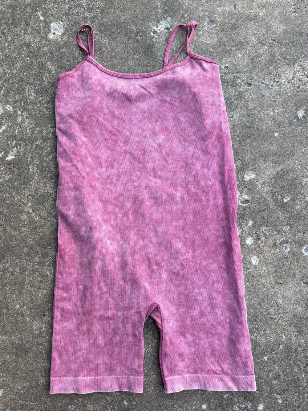 Pink Tie-Dye Sleeveless Romper Jumpsuit - Soft Stretch